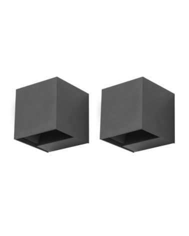 Applique Extérieure LED (2 pcs) Modulable 3000K Gris Urbain Rex