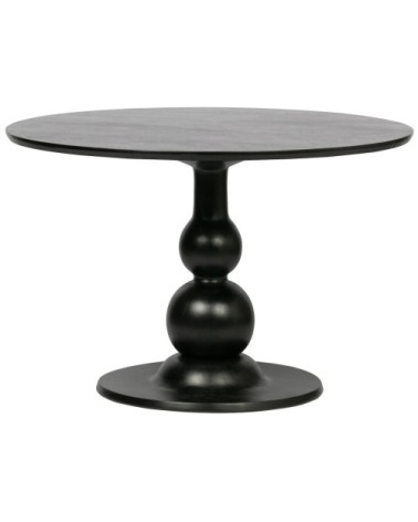 Table de repas ronde en bois de manguier noir D120