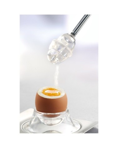 Toqueur à oeufs avec salière en acier inoxydable argent