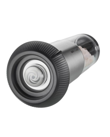 Moulin à sel ou à poivre 16 degrés en acier inoxydable argent