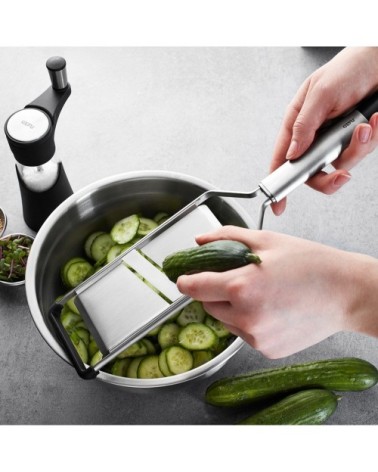 Mandoline à légumes et pommes de terre en acier inoxydable argent