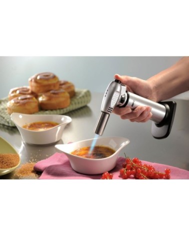 Chalumeau de cuisine en métal argent