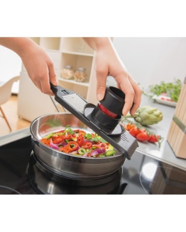 Mandoline à légumes réglable en acier inoxydable argent