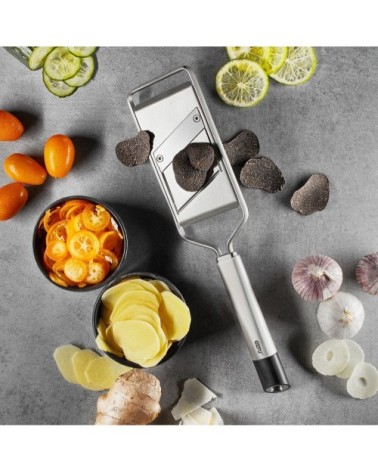 Mandoline pour gourmets en acier inoxydable argent