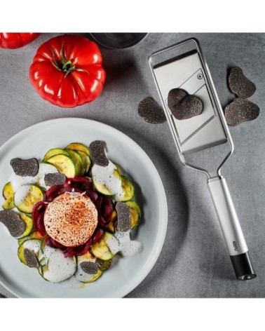 Mandoline pour gourmets en acier inoxydable argent