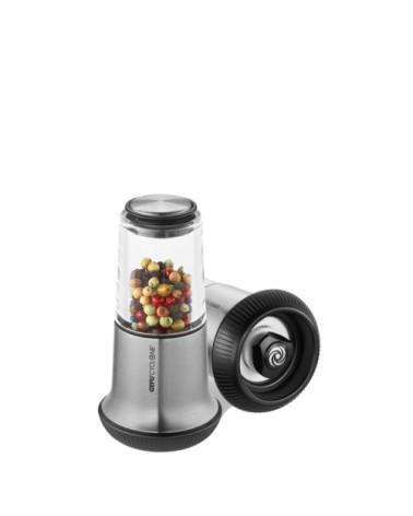 Moulin à sel ou à poivre en acier inoxydable argent H10,5cm