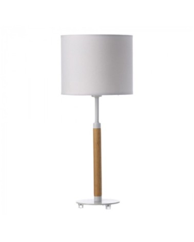 Lampe à poser bois et métal bicolore H52cm