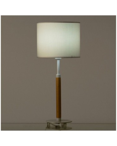 Lampe à poser bois et métal bicolore H52cm