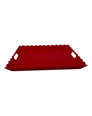 Plateau aluminium rouge 56X48 cm