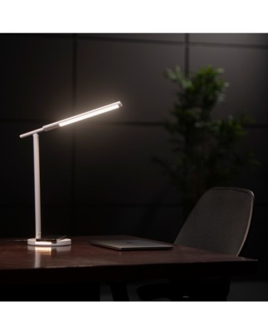 Lampe LED lumière réglable avec chargeur de téléphone Blanc Avance