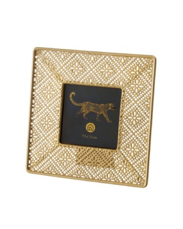 Cadre photo à poser en métal doré 7,5x7,5cm