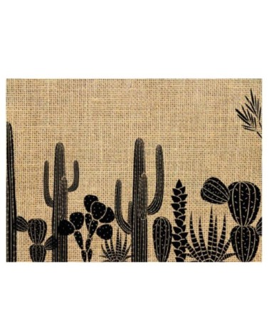 Set de table en toile de jute style bohème cactus 42x30cm