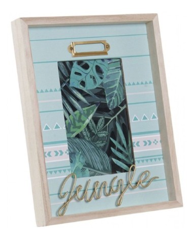 Cadre photo à poser en bois vert photo 10x15cm