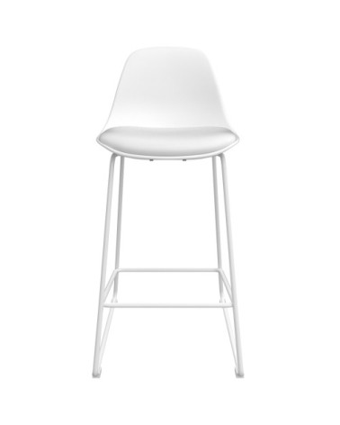 Chaise de bar mi-hauteur blanche 65 cm (lot de 2)