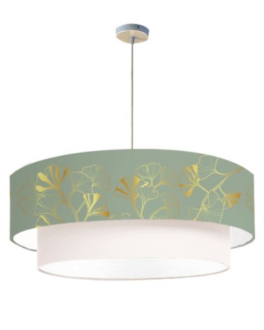 Suspension double Iris vert olive Ø 65 x H 30