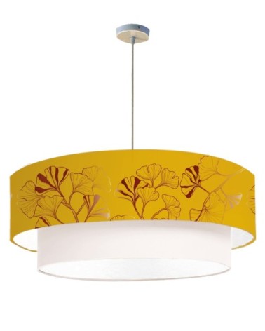 Suspension double Iris Jaune Moutarde Ø 65 x H 30