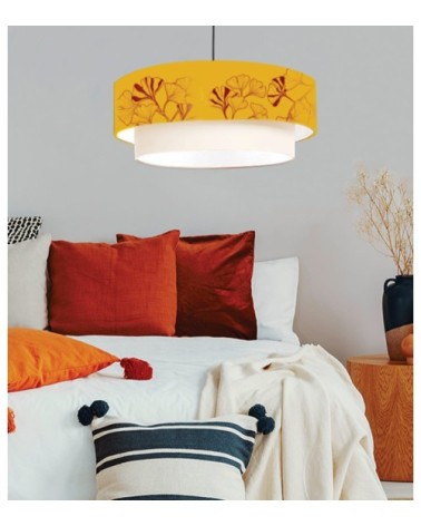 Suspension double Iris Jaune Moutarde Ø 65 x H 30