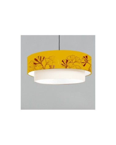 Suspension double Iris Jaune Moutarde Ø 65 x H 30