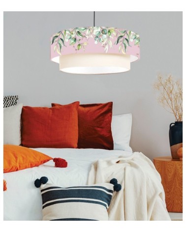 Suspension double Branche Rose Poudré Ø 65 x H 30