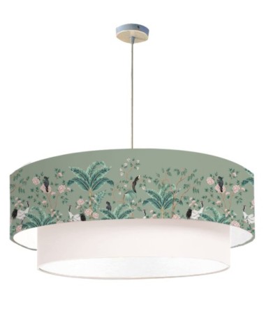 Suspension double Jungle vert olive Ø 65 x H 30