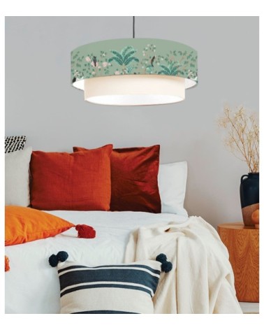 Suspension double Jungle vert olive Ø 65 x H 30