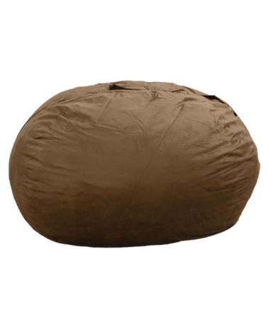 Pouf géant déhoussable microsuède chocolat 140 cm
