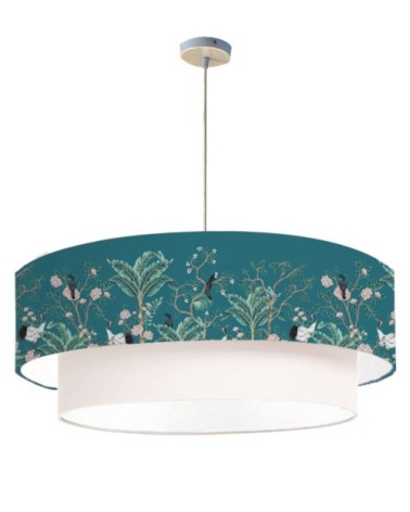 Suspension double Jungle Bleu Canard Ø 65 x H 30