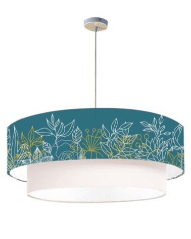 Suspension double Bouquet Bleu Canard Ø 65 x H 30