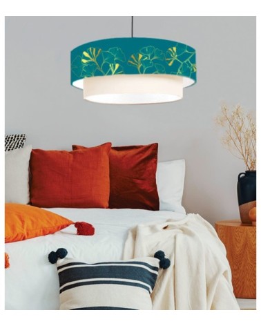 Suspension double Iris Bleu Canard Ø 65 x H 30