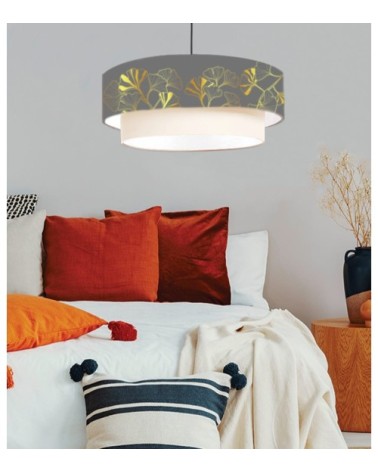 Suspension double Iris Gris Ø 65 x H 30