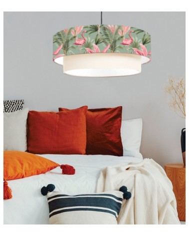 Suspension double Flamand vert olive Ø 65 x H 30