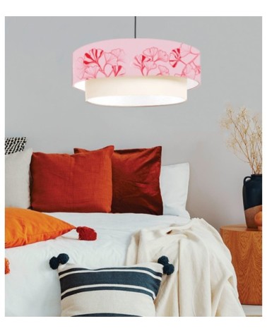 Suspension double Iris Rose Poudré Ø 65 x H 30