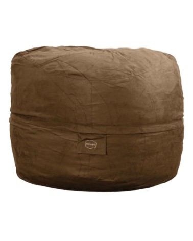 Pouf géant déhoussable microsuède chocolat 120 cm