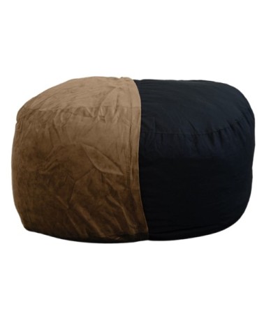 Pouf géant déhoussable microsuède chocolat 120 cm