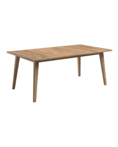 Table de jardin rectangulaire 180cm en teck 8 personnes