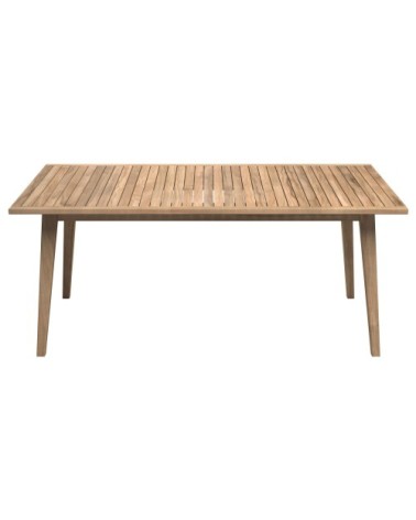 Table de jardin rectangulaire 180cm en teck 8 personnes