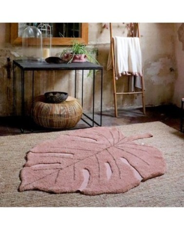 Tapis coton lavable monstera nude 120x180cm