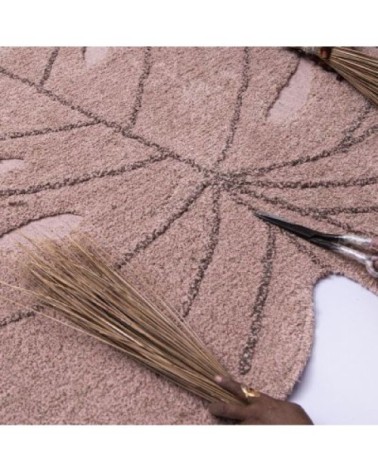 Tapis coton lavable monstera nude 120x180cm