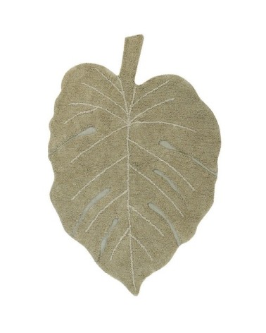 Tapis coton lavable monstera olive 120x180cm