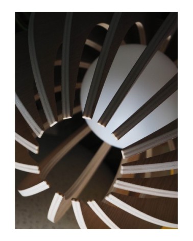 Lampe à suspendre en bois cordon blanc sans ampoule