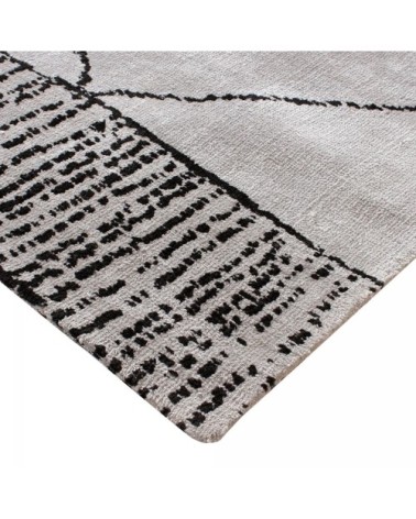 Tapis salon tufté main motif géométrique, gris 160x230