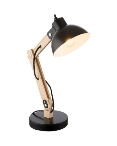 Lampe de bureau en bois noir