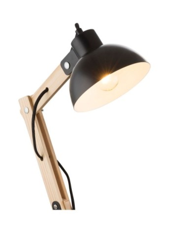 Lampe de bureau en bois noir