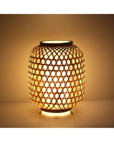 Lampe de table en bamboo naturel