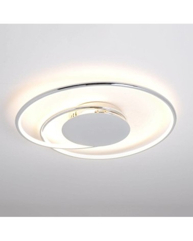 Plafonnier led en métal argent
