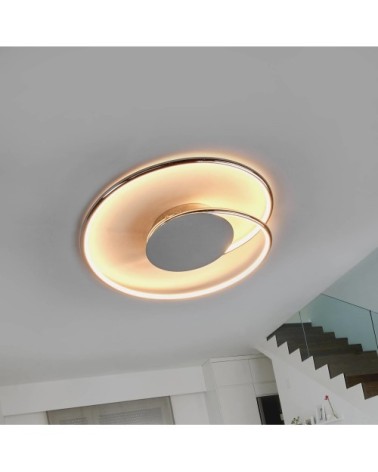 Plafonnier led en métal argent