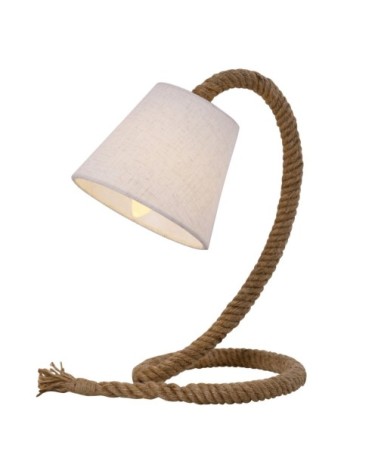 Lampe de table en rattan marron
