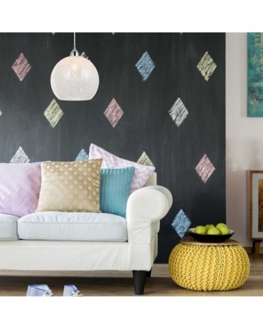 Suspension en métal argenté