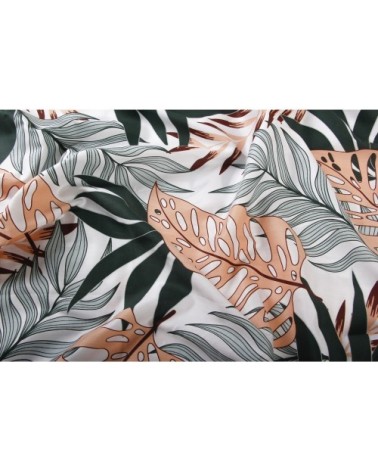 Taie d'oreiller satin de coton 63x63 cm imprime Tropical