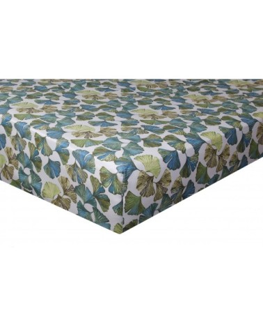 Drap housse satin de coton 140x190 cm imprimé Ginkgo